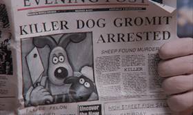 Screenshots from the 1995 Aardman cartoon A Close Shave