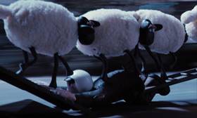 Screenshots from the 1995 Aardman cartoon A Close Shave