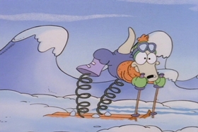 Screenshots from the 1995 Games Animation cartoon Snowballs