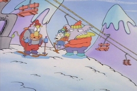 Screenshots from the 1995 Games Animation cartoon Snowballs