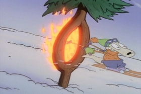 Screenshots from the 1995 Games Animation cartoon Snowballs