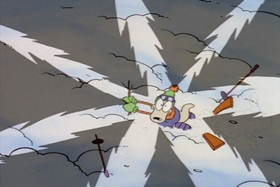 Screenshots from the 1995 Games Animation cartoon Snowballs