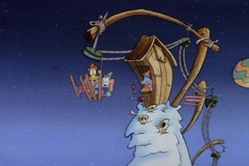 Screenshots from the 1995 Games Animation cartoon Snowballs