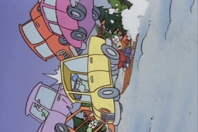 Screenshots from the 1995 Games Animation cartoon Snowballs