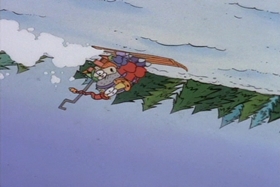 Screenshots from the 1995 Games Animation cartoon Snowballs