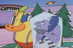 Screenshots from the 1995 Games Animation cartoon Snowballs