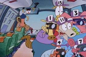 Screenshots from the 1995 Games Animation cartoon I See London, I See France