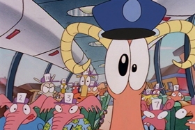 Screenshots from the 1995 Games Animation cartoon I See London, I See France