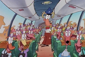 Screenshots from the 1995 Games Animation cartoon I See London, I See France