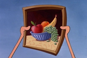 Screenshots from the 1995 Games Animation cartoon I See London, I See France