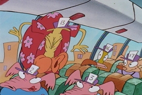 Screenshots from the 1995 Games Animation cartoon I See London, I See France