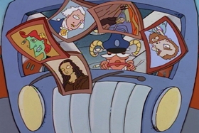 Screenshots from the 1995 Games Animation cartoon I See London, I See France