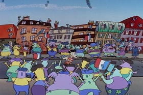 Screenshots from the 1995 Games Animation cartoon I See London, I See France