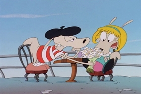 Screenshots from the 1995 Games Animation cartoon I See London, I See France