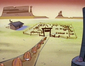 Screenshots from the 1995 Games Animation cartoon Galoot Wranglers