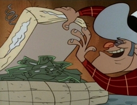 Screenshots from the 1995 Games Animation cartoon Feud for Sale