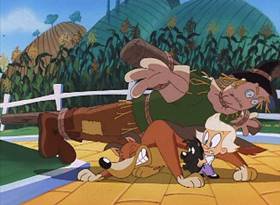 Screenshots from the 1995 Amblin Entertainment cartoon Buttons in Ows