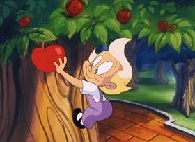 Screenshots from the 1995 Amblin Entertainment cartoon Buttons in Ows