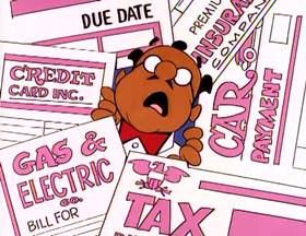 Screenshots from the 1995 Focus Design, Inc. cartoon Where The Money Goes