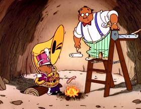 Screenshots from the 1995 Focus Design, Inc. cartoon Where The Money Goes