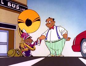 Screenshots from the 1995 Focus Design, Inc. cartoon Where The Money Goes