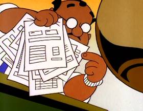 Screenshots from the 1995 Focus Design, Inc. cartoon Where The Money Goes