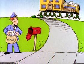 Screenshots from the 1995 Focus Design, Inc. cartoon Where The Money Goes