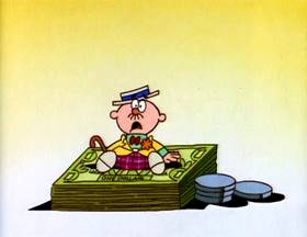 Screenshots from the 1995 Focus Design, Inc. cartoon Tax Man Max