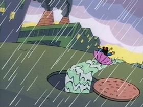 Screenshots from the 1995 CINAR cartoon Rainy Day