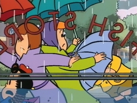 Screenshots from the 1995 CINAR cartoon Rainy Day