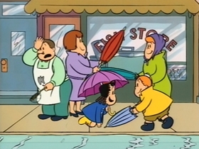 Screenshots from the 1995 CINAR cartoon Rainy Day