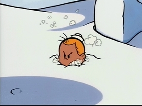 Screenshots from the 1995 CINAR cartoon Snowball War