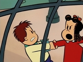 Screenshots from the 1995 CINAR cartoon Gilbert the Gorilla