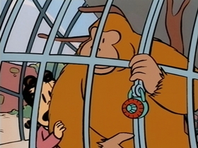 Screenshots from the 1995 CINAR cartoon Gilbert the Gorilla
