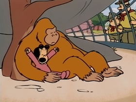 Screenshots from the 1995 CINAR cartoon Gilbert the Gorilla