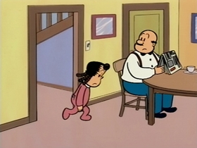 Screenshots from the 1995 CINAR cartoon Gilbert the Gorilla