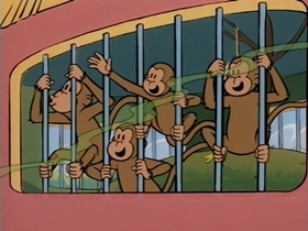 Screenshots from the 1995 CINAR cartoon Gilbert the Gorilla