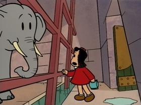 Screenshots from the 1995 CINAR cartoon Gilbert the Gorilla