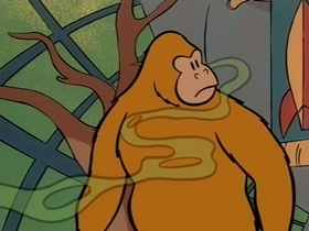 Screenshots from the 1995 CINAR cartoon Gilbert the Gorilla