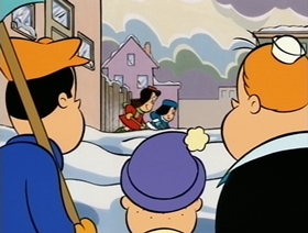 Screenshots from the 1995 CINAR cartoon Snow Business