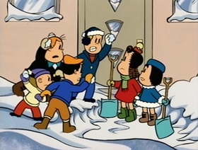 Screenshots from the 1995 CINAR cartoon Snow Business