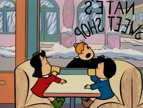 Screenshots from the 1995 CINAR cartoon Snow Business