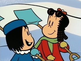 Screenshots from the 1995 CINAR cartoon Snow Business