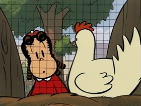 Screenshots from the 1995 CINAR cartoon The Case of the Egg in the Shoe