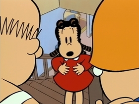 Screenshots from the 1995 CINAR cartoon The Case of the Egg in the Shoe
