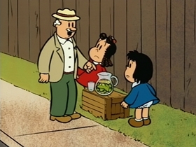 Screenshots from the 1995 CINAR cartoon Business Girl