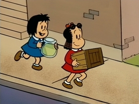 Screenshots from the 1995 CINAR cartoon Business Girl