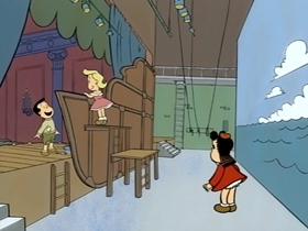 Screenshots from the 1995 CINAR cartoon Rich Little Poor Boy