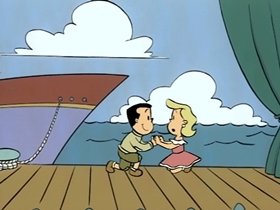 Screenshots from the 1995 CINAR cartoon Rich Little Poor Boy