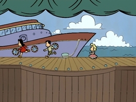 Screenshots from the 1995 CINAR cartoon Rich Little Poor Boy